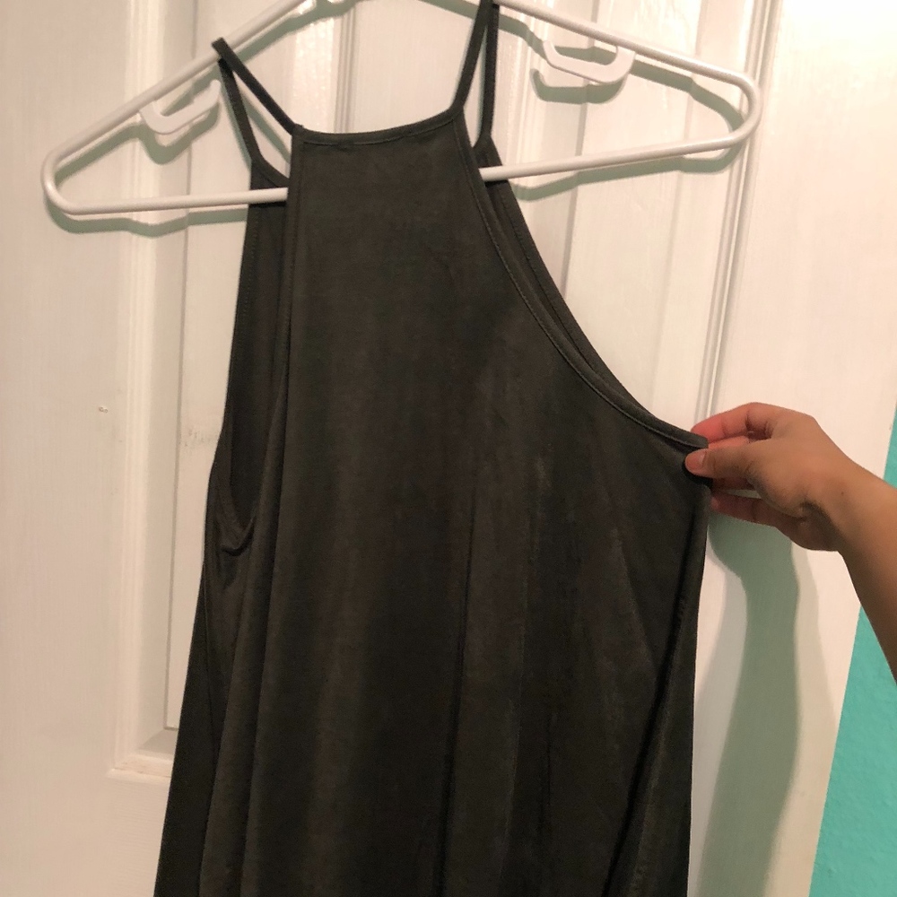 olive green tank top